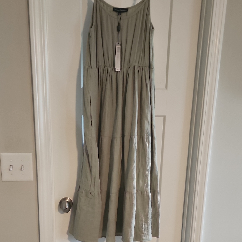 Sleeveless Olive Maxi Dress